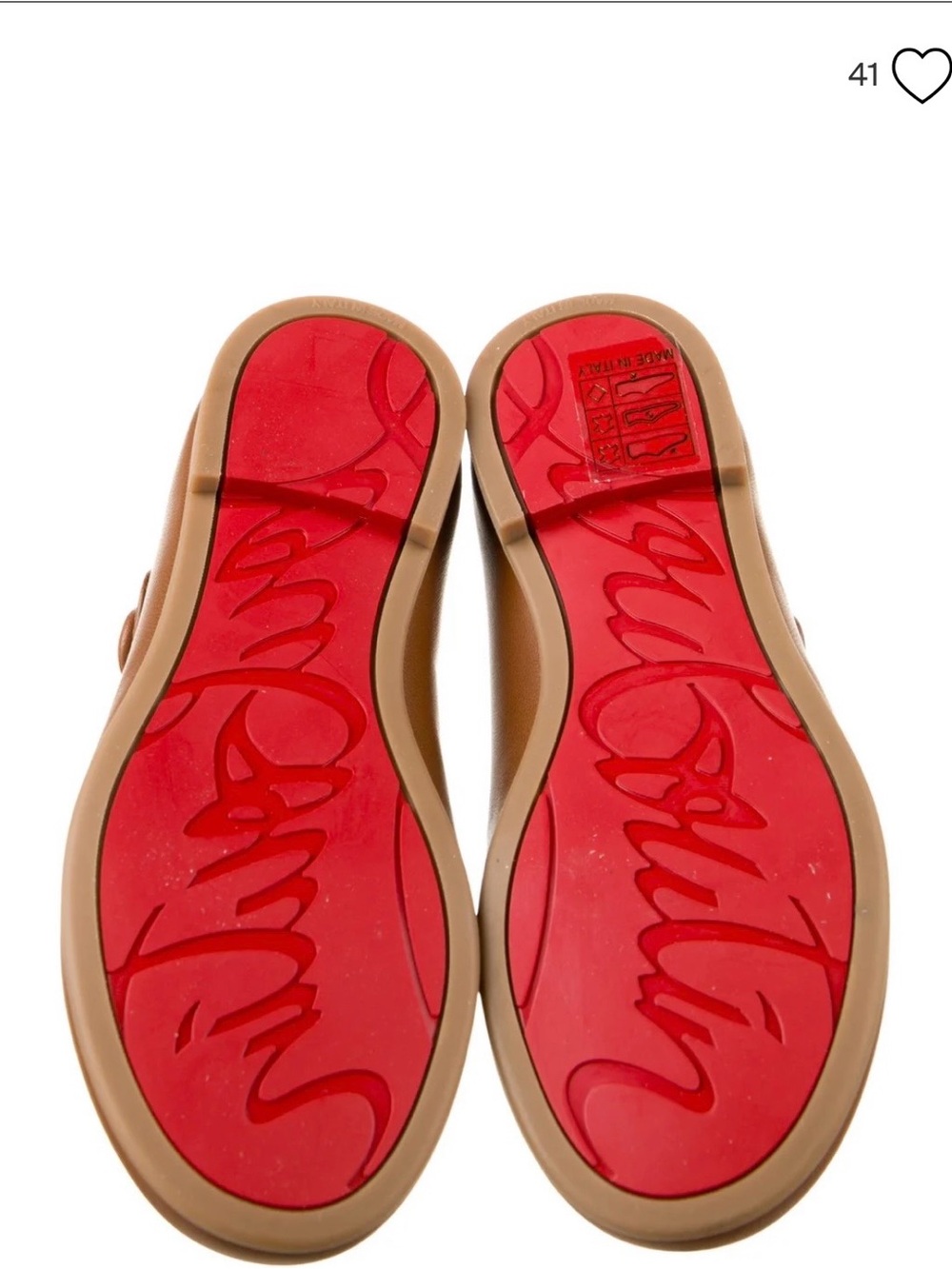 Christian Louboutin Girls Tan Dress Flats with Red Soles